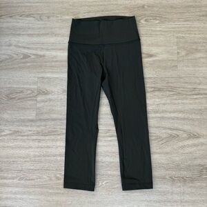 lululemon olive green cropped workout athletic yoga gym running leggings pant